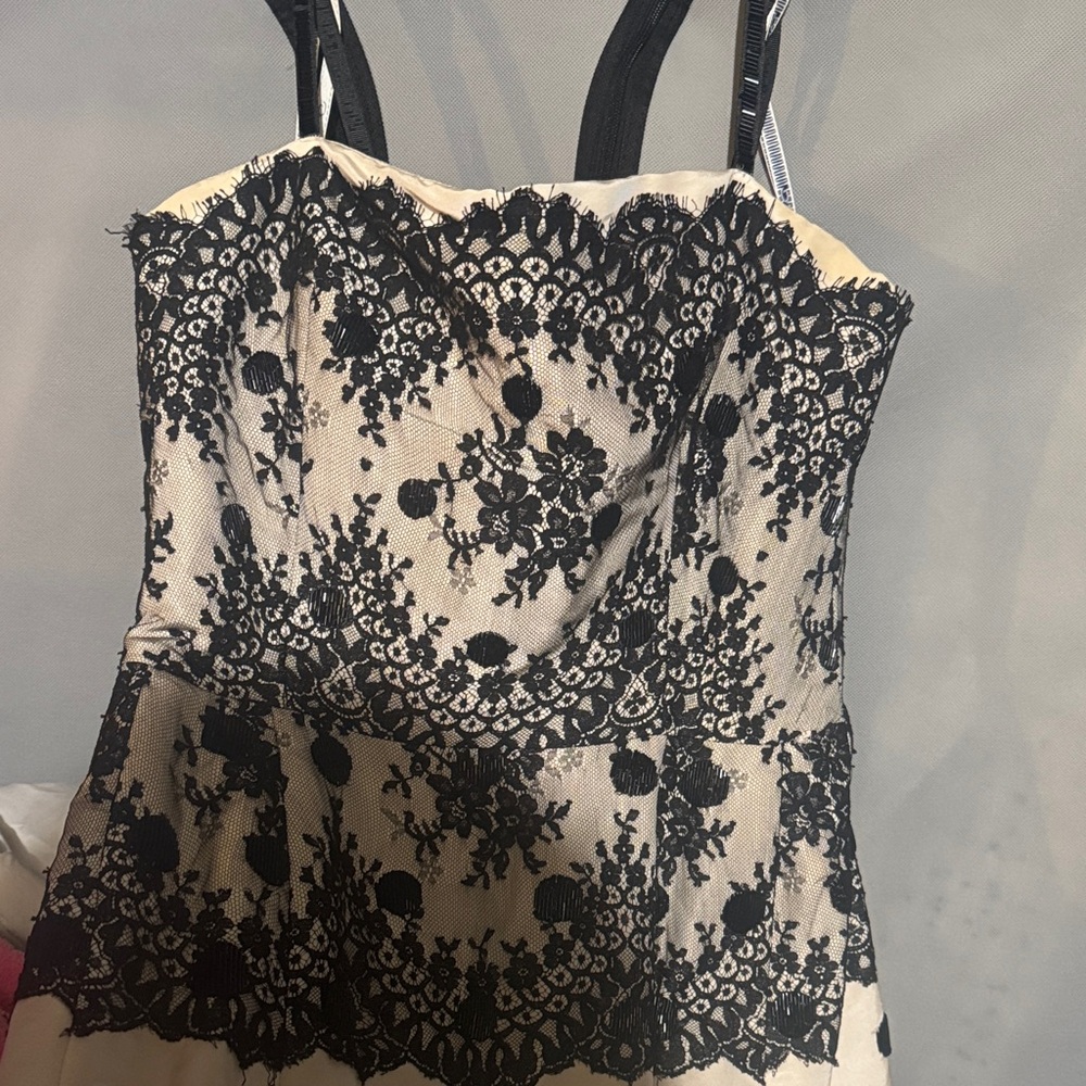 Oscar de la Renta Black Lace Bodysuit